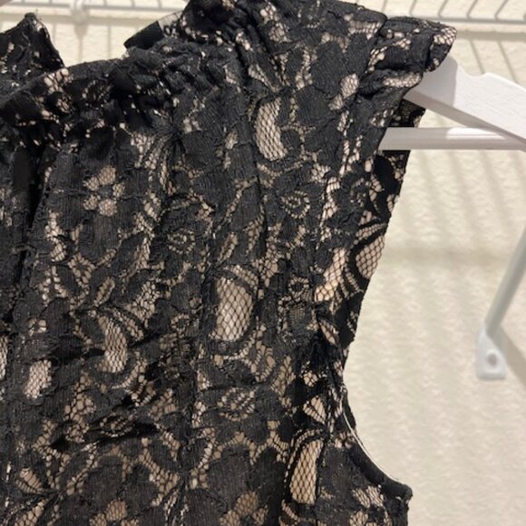 OASIS lace top, black blouse, black lace vest and lace tee, Size: S - Picture 6 of 6